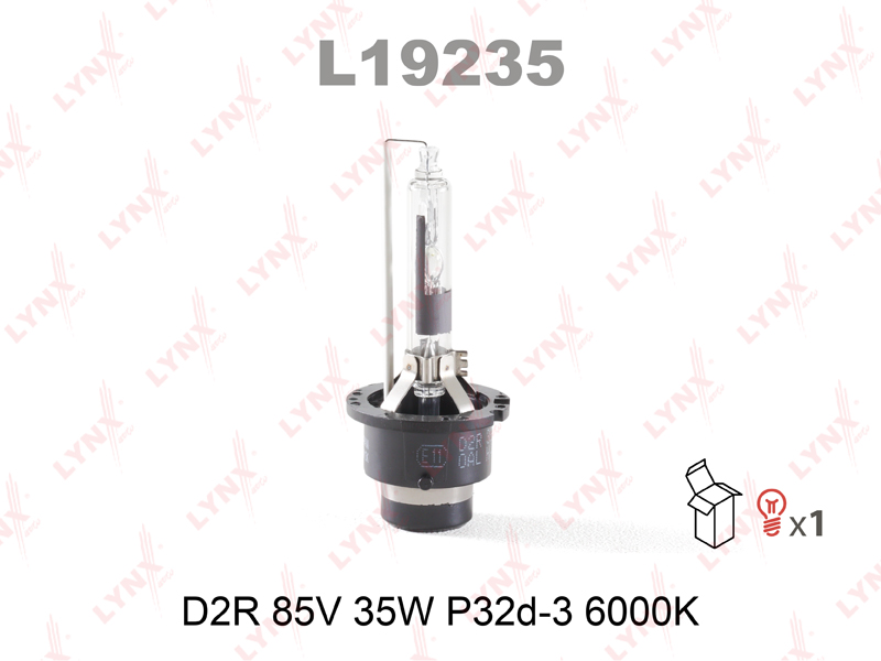 Автолампа LYNXauto ксенон D2R 12V 35W P32d-2 6000K  L19235