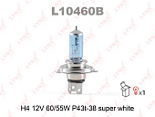 Автолампа LYNXauto H4 12V 60/55W P43T-38 SUPER WHITE L10460B