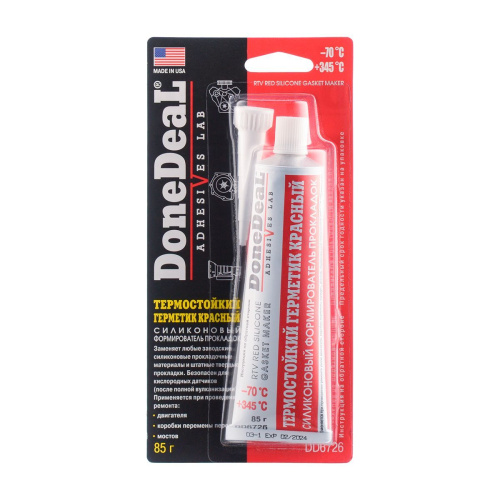 Герметик термостойкий  " Красный " 85 гр. Done Deal